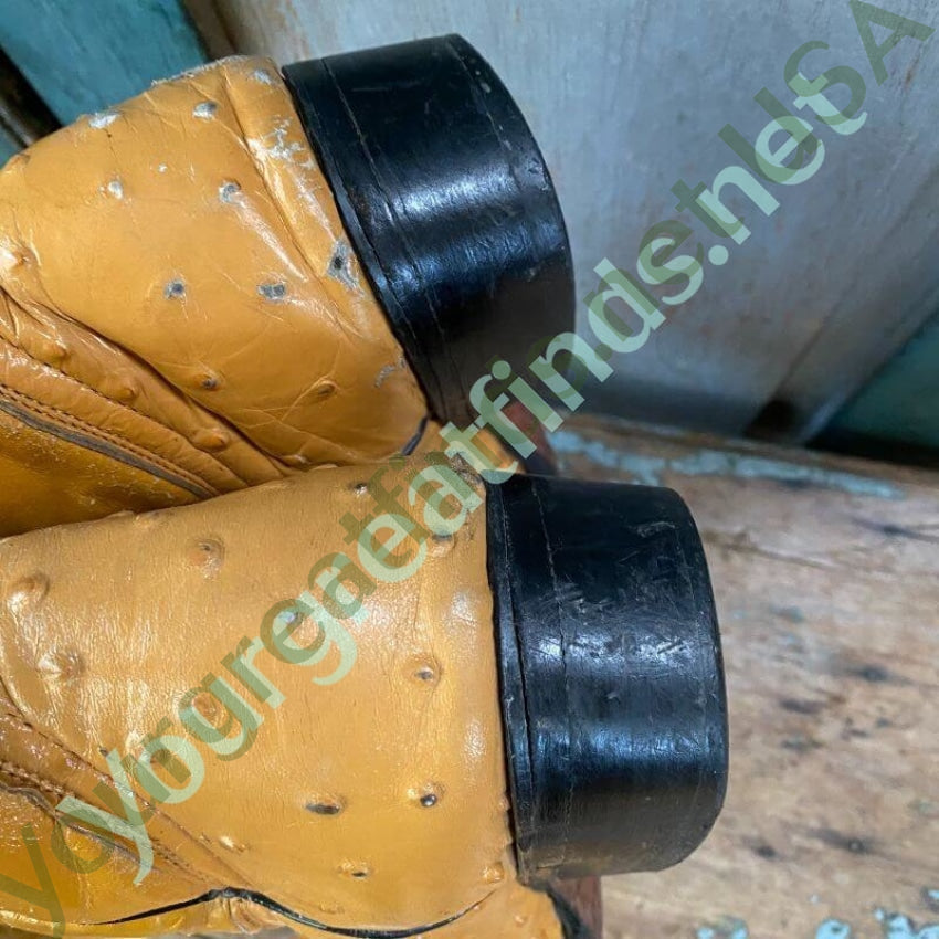 Vintage Butterscotch Leather Western Cowboy Boots Size 26 Mexican Yourgreatfinds