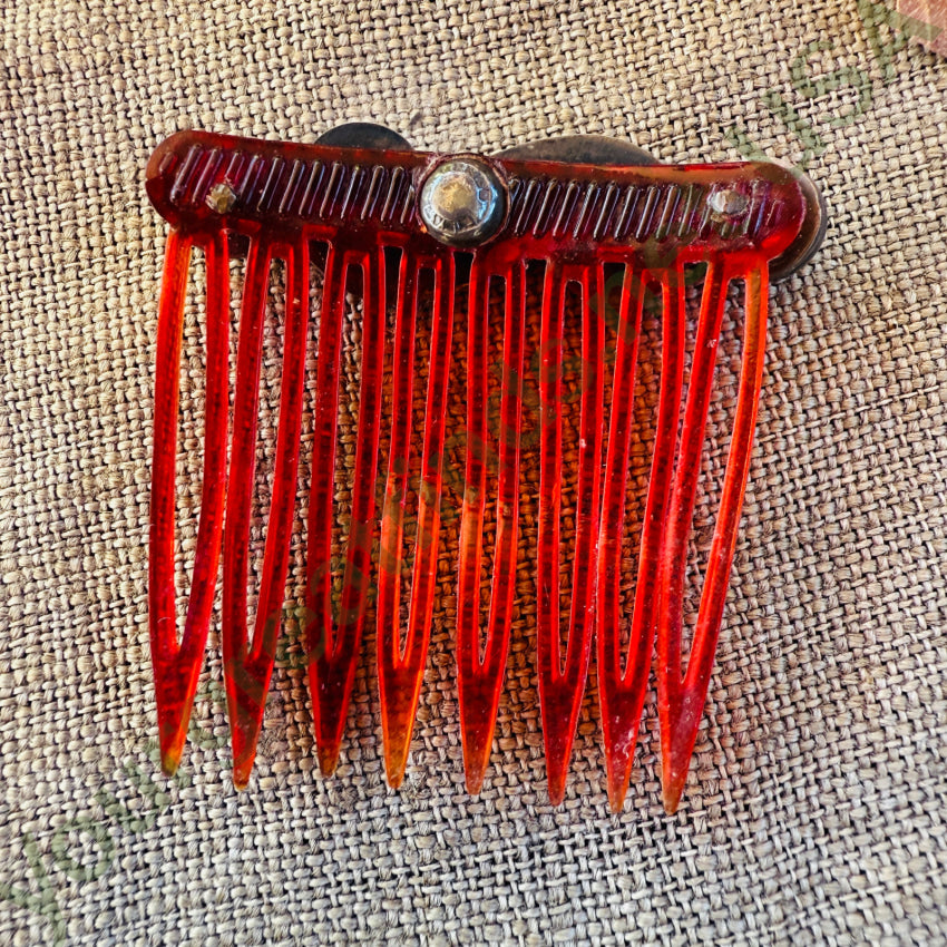 Vintage C. 1930 Mexican Sterling Silver & Purple Amethyst Hair Comb hair comb