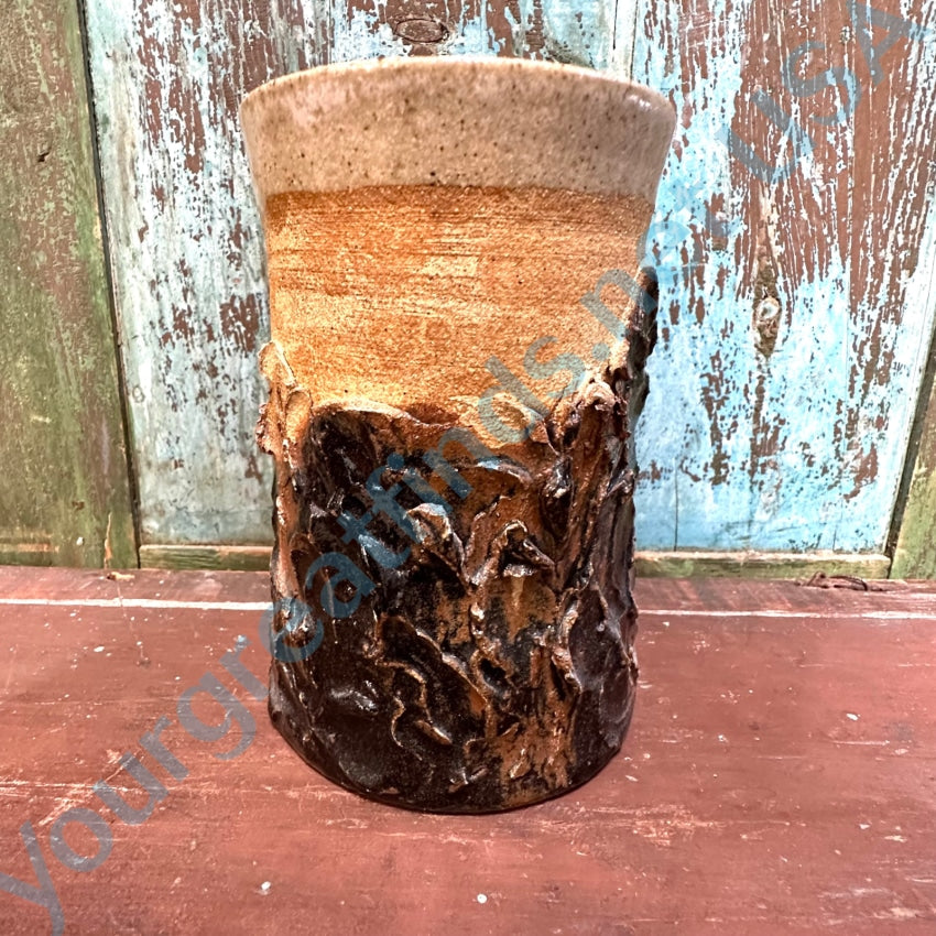 Vintage California Studio Stoneware Pottery Vase Pen Holder