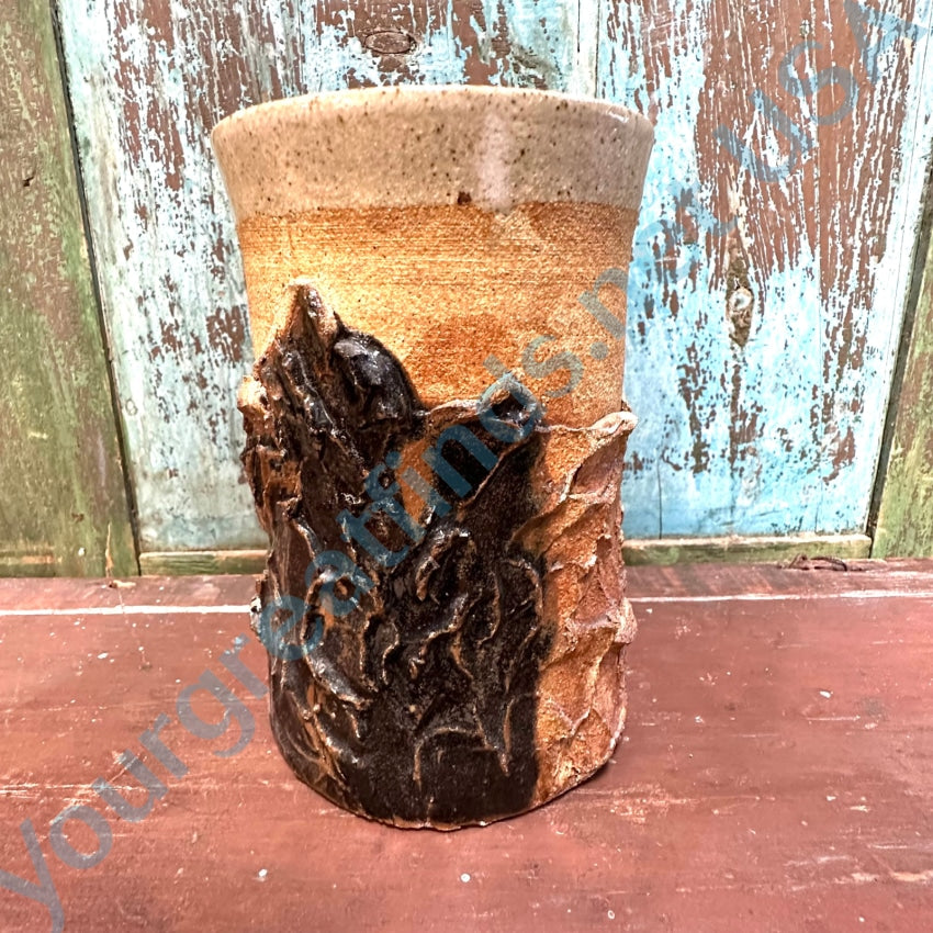 Vintage California Studio Stoneware Pottery Vase Pen Holder