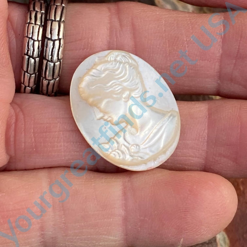 Vintage Carved Mother-Of-Pearl Cameo Unset