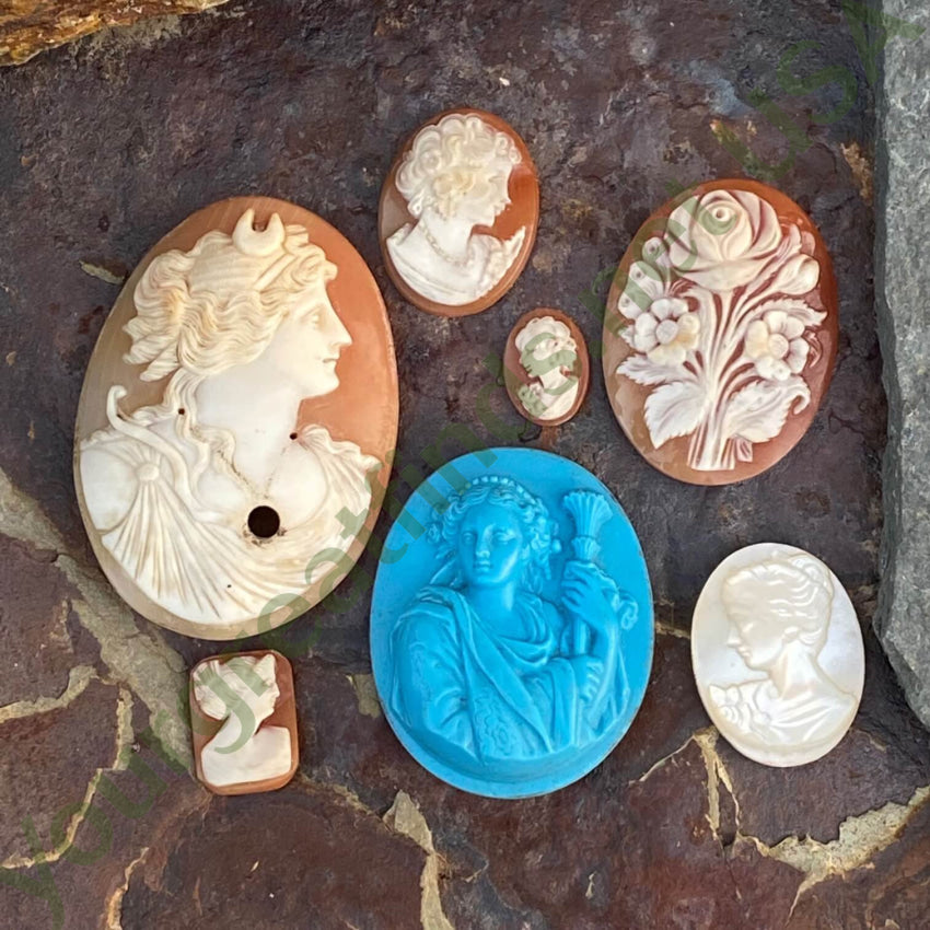 Vintage Carved Mother-Of-Pearl Cameo Unset