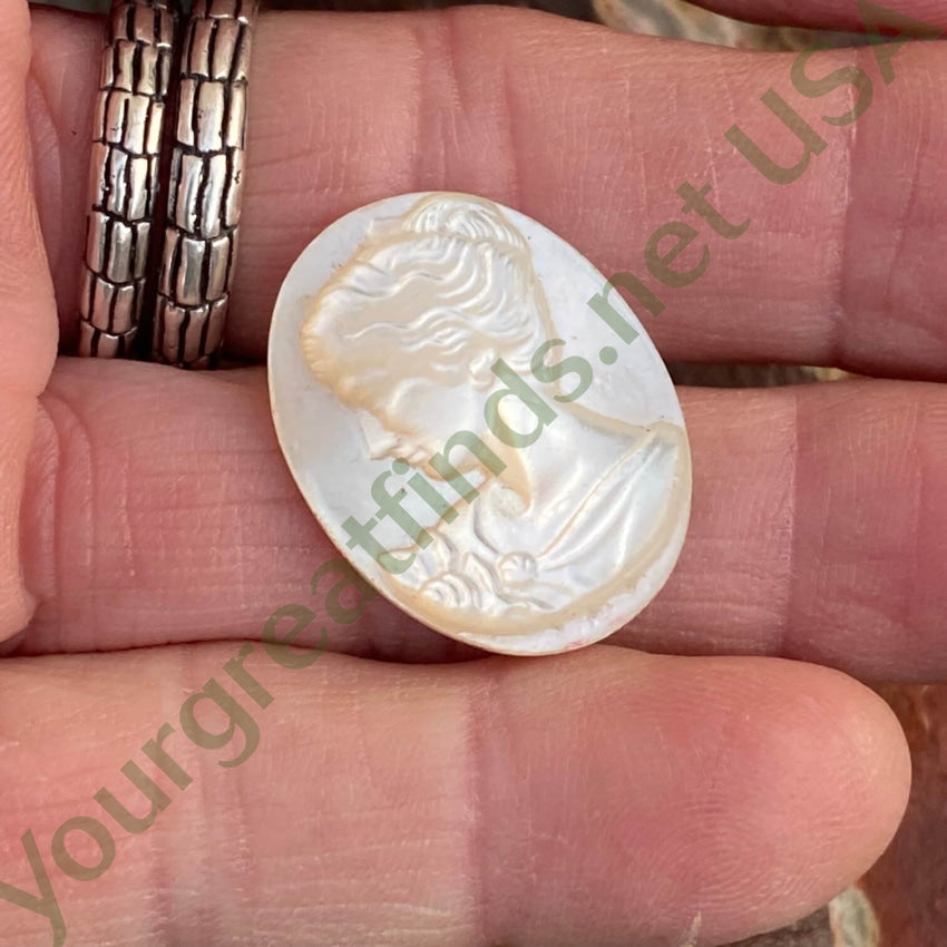Vintage Carved Mother-Of-Pearl Cameo Unset
