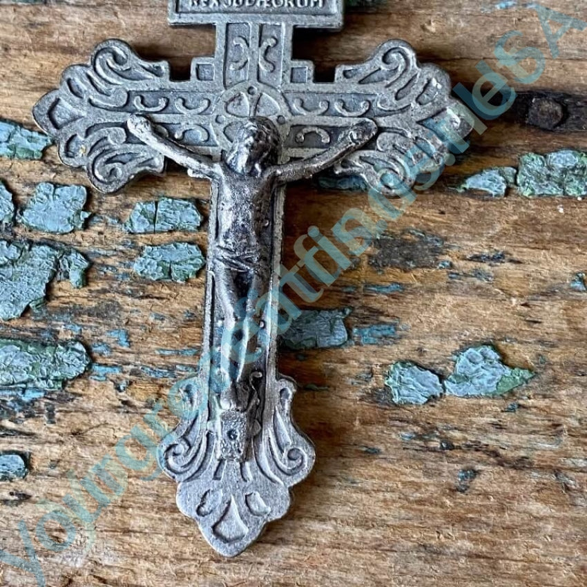 Vintage Cast Aluminum Crucifix Pendant Yourgreatfinds