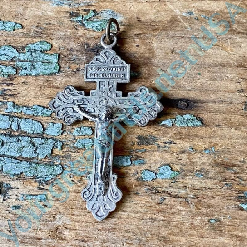 Vintage Cast Aluminum Crucifix Pendant Yourgreatfinds