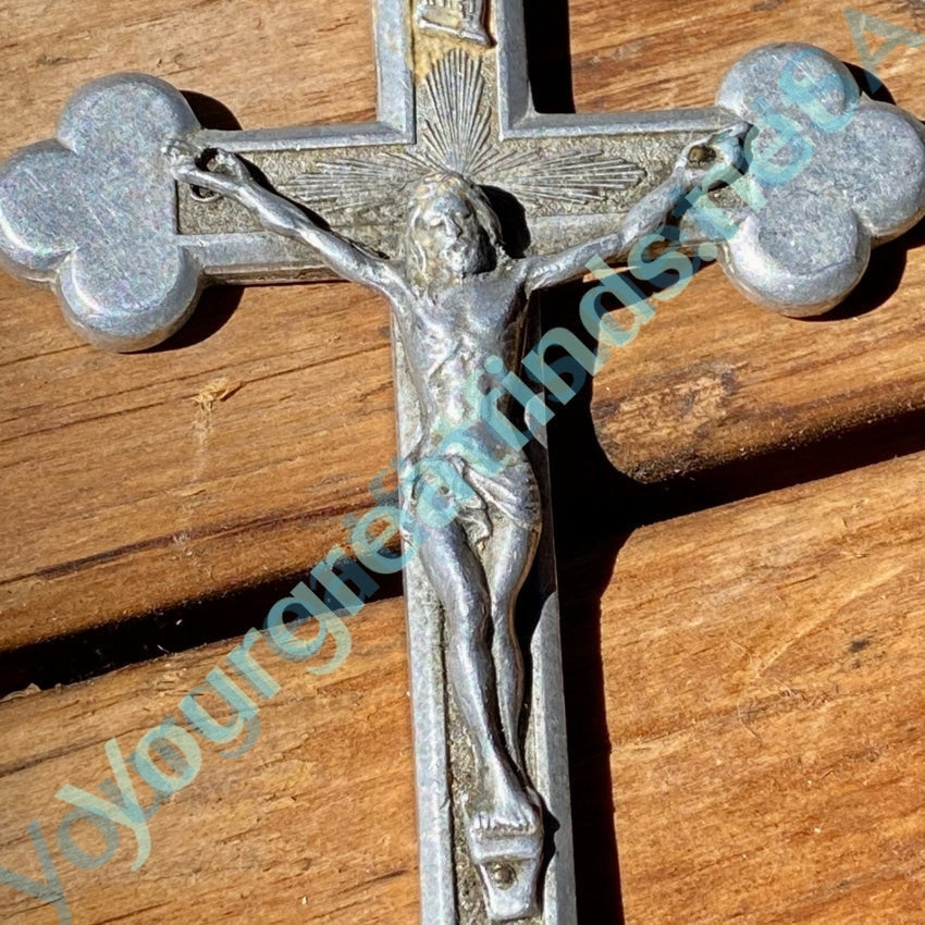 Vintage Cast Aluminum Holy Cross Crucifix Pendant Large Yourgreatfinds