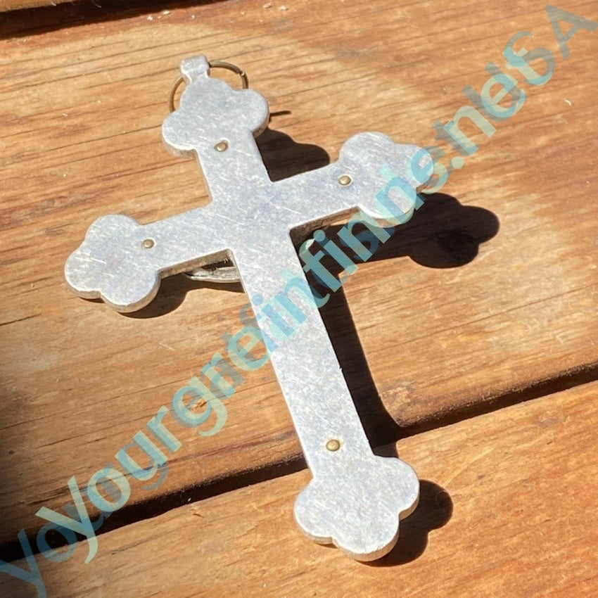 Vintage Cast Aluminum Holy Cross Crucifix Pendant Large Yourgreatfinds