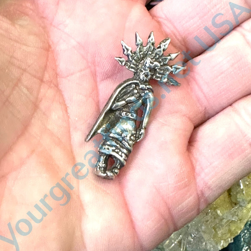 Vintage Cast Sterling Silver Kachina Pendant