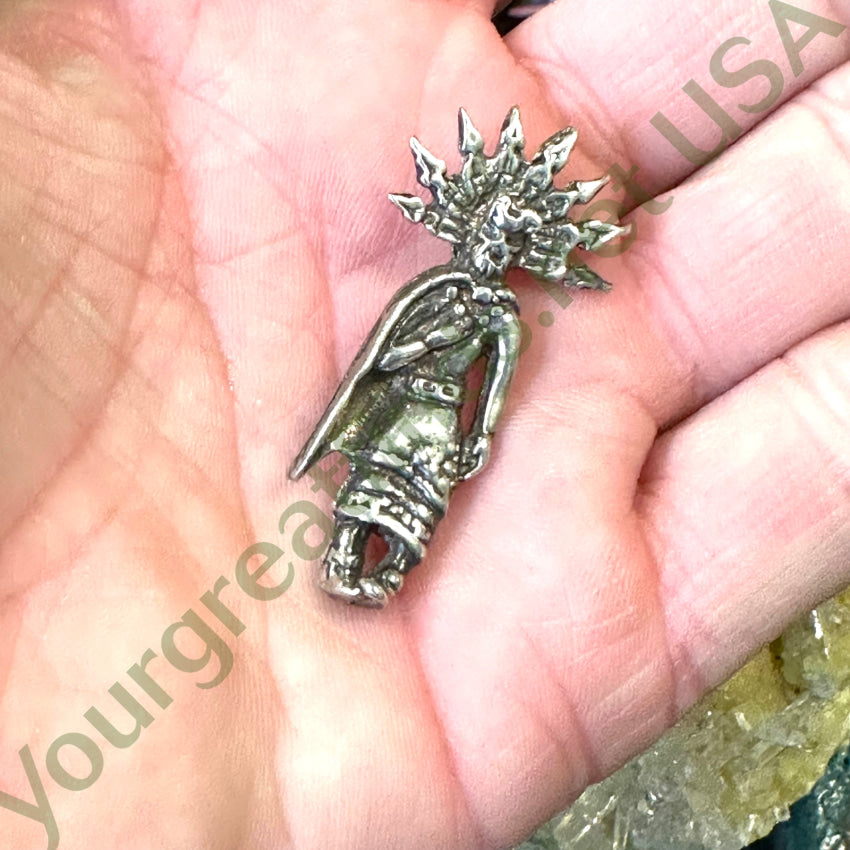 Vintage Cast Sterling Silver Kachina Pendant