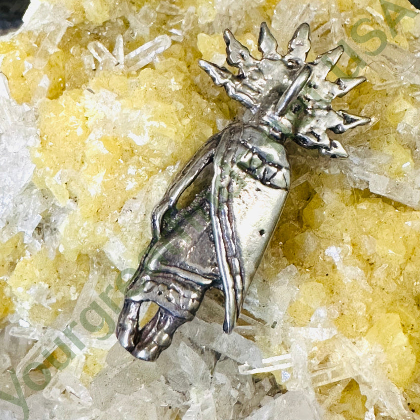 Vintage Cast Sterling Silver Kachina Pendant