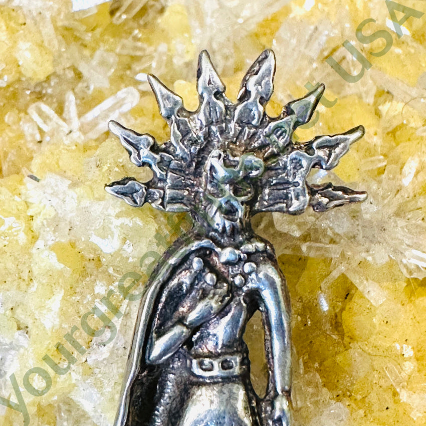 Vintage Cast Sterling Silver Kachina Pendant