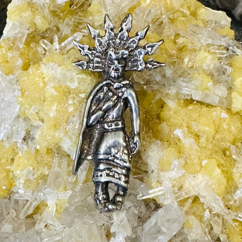 Vintage Cast Sterling Silver Kachina Pendant