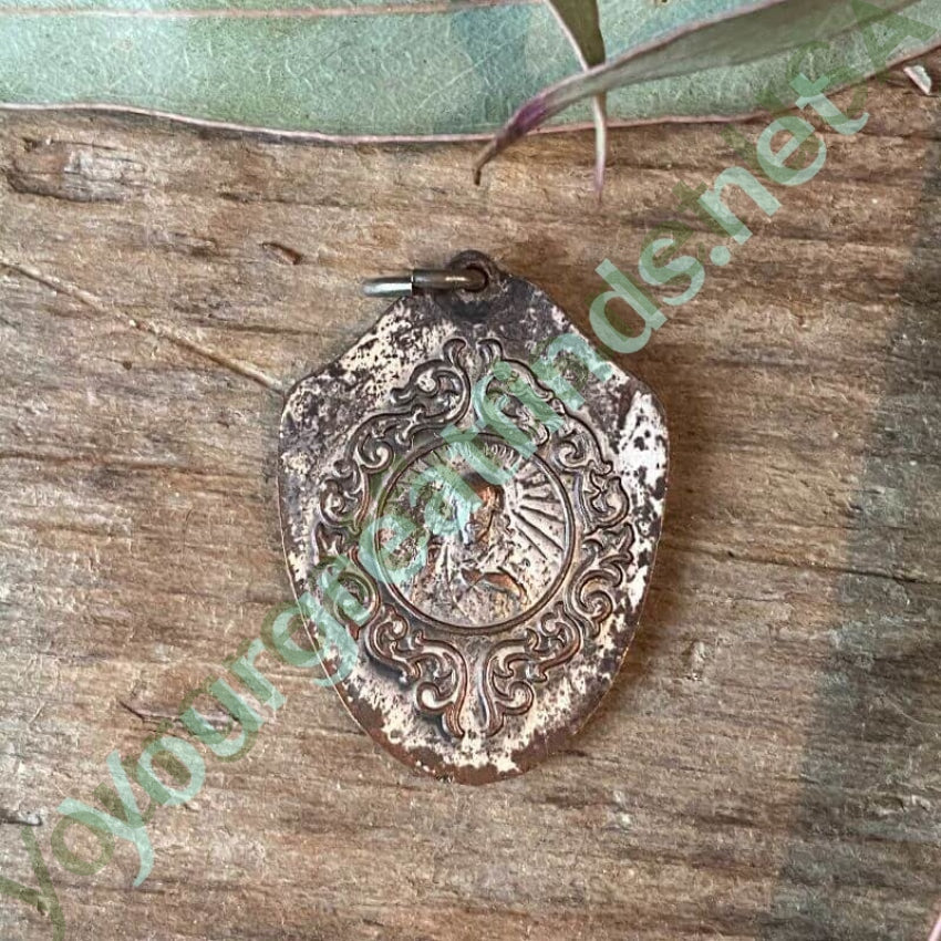 Vintage Catholic Devotional Metal Pendant Yourgreatfinds