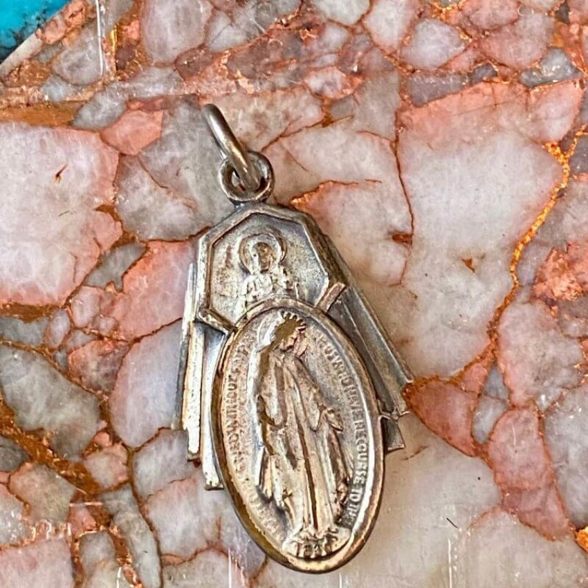 Vintage Catholic Devotional Metal Pendant Yourgreatfinds