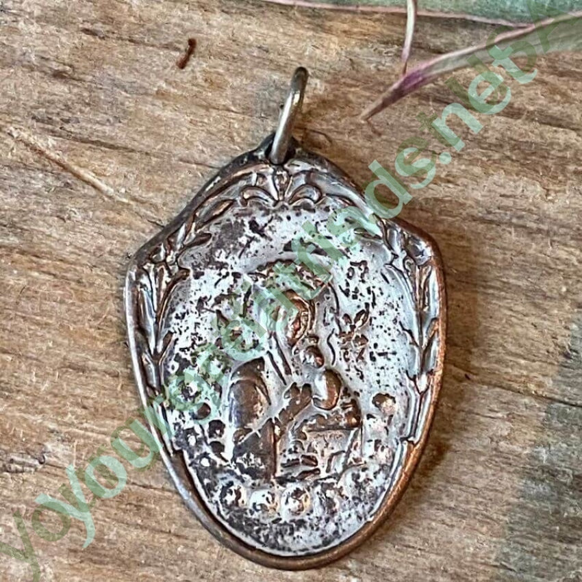 Vintage Catholic Devotional Metal Pendant Yourgreatfinds