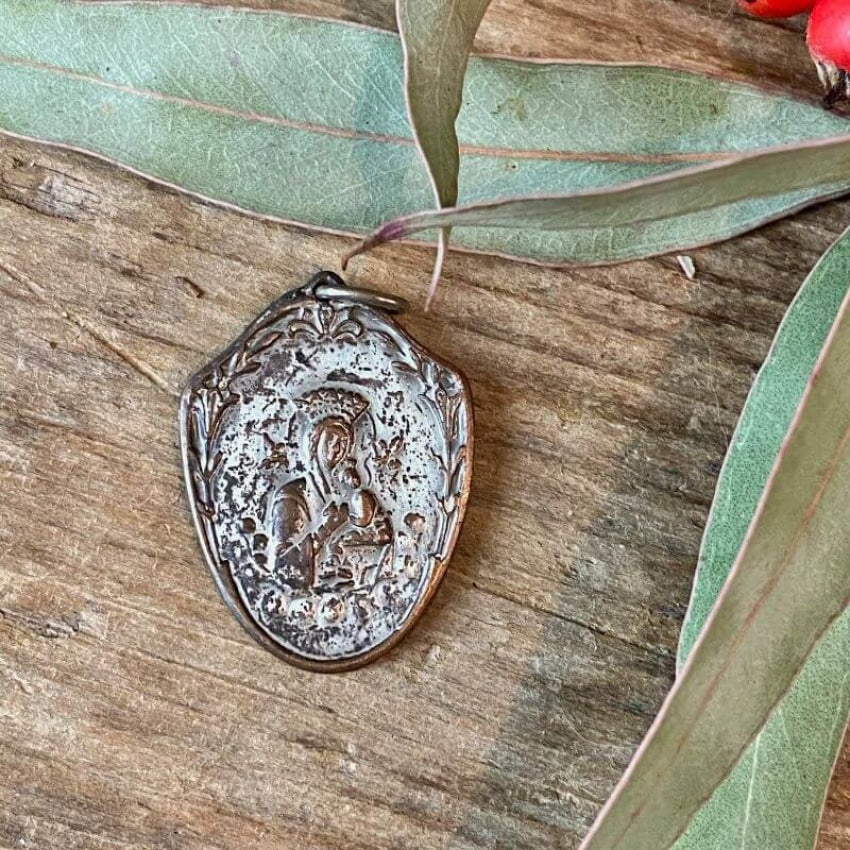Vintage Catholic Devotional Metal Pendant Yourgreatfinds