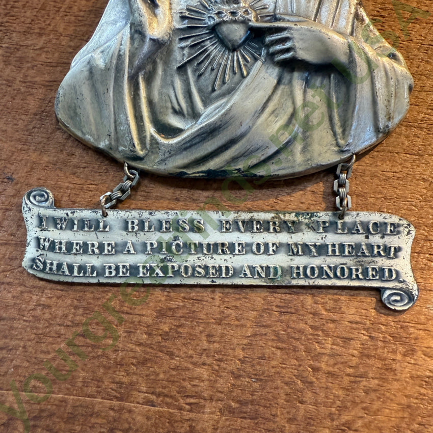 Vintage Catholic Jesus Wall Plaque Metal wall hanging