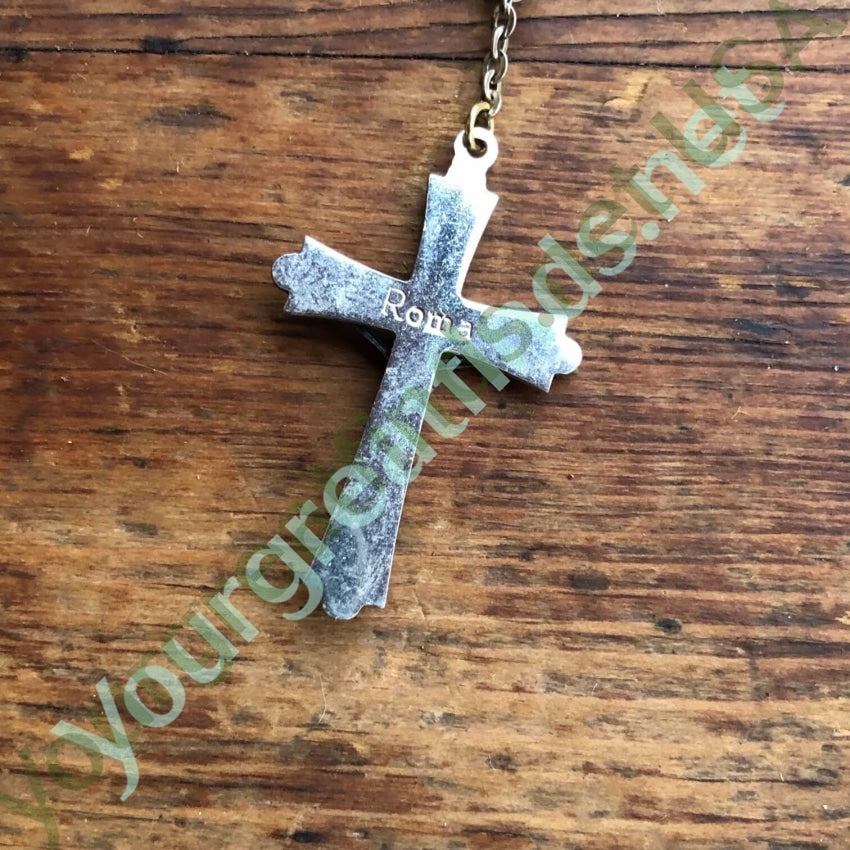 Vintage Catholic Rosary Necklace Eae De Lourdes Milk Glass Yourgreatfinds