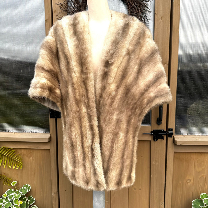 Vintage Champagne Mink Fur Stole