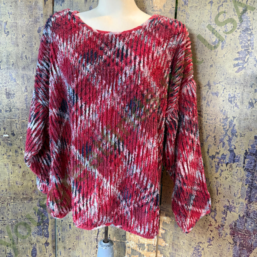 Vintage Chenille Plaid Top ’Cindy’s Cut-T’s’ top