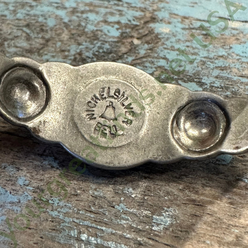 Vintage Childs Southwestern Nickel Silver Heart Bracelet Bell