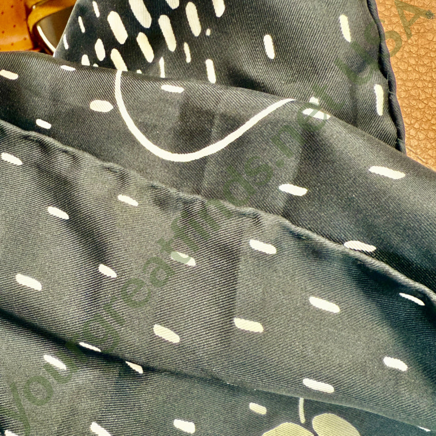 Vintage Christian Dior Silk Long Scarf Black & White Made in France scarf