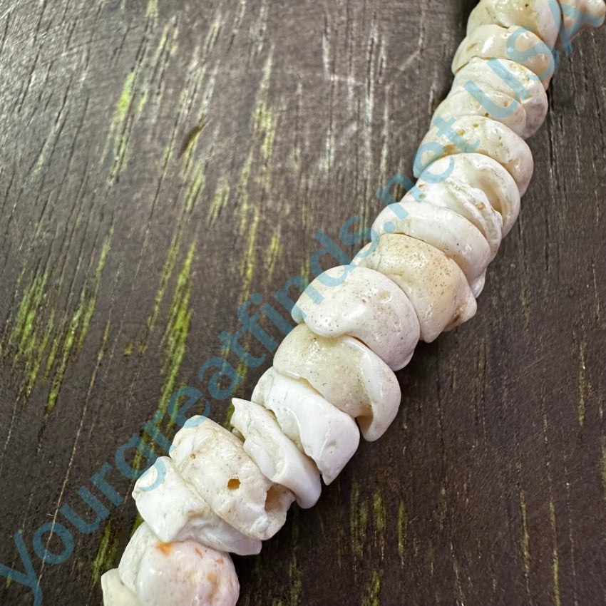 Vintage Chunky Chippy White Cone Shell Necklace Necklace