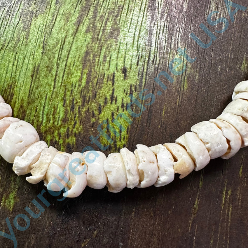 Vintage Chunky Chippy White Cone Shell Necklace Necklace