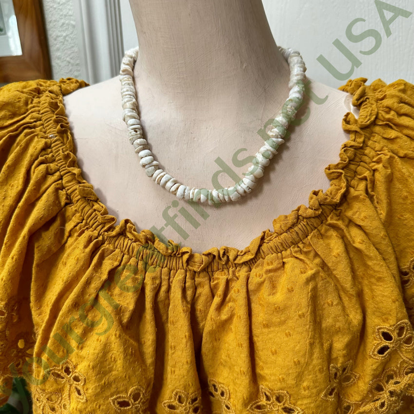 Vintage Chunky Chippy White Cone Shell Necklace Necklace