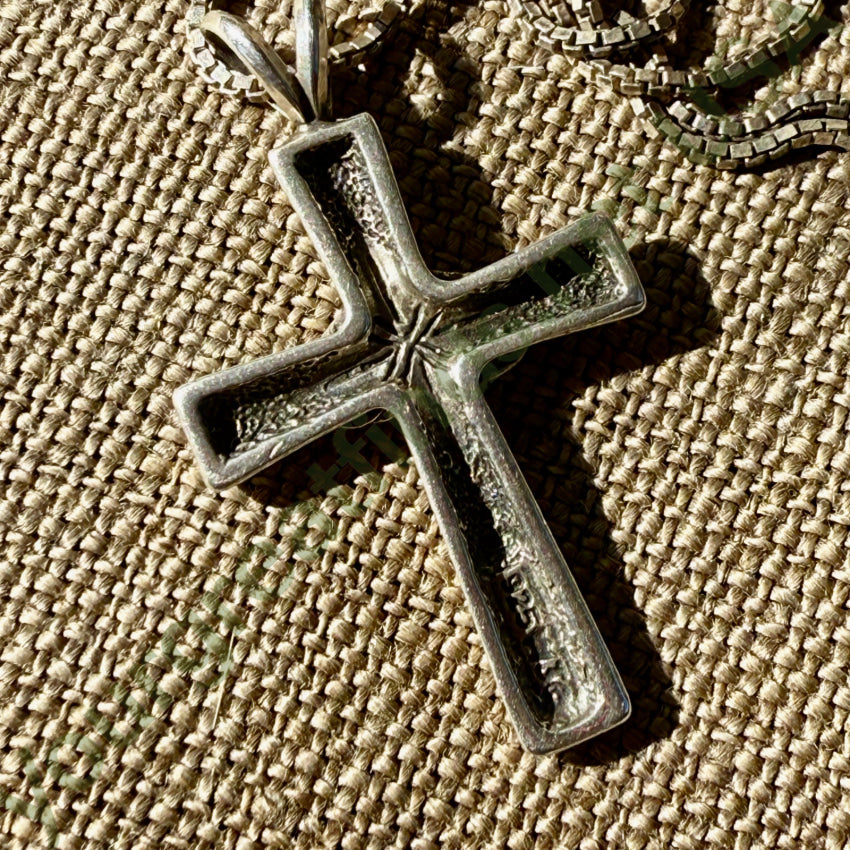 Vintage Claddagh Cross Necklace Sterling Silver necklace