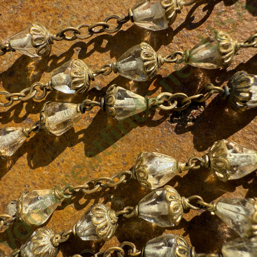 Vintage Clear Glass Bead Catholic Rosary rosary necklace