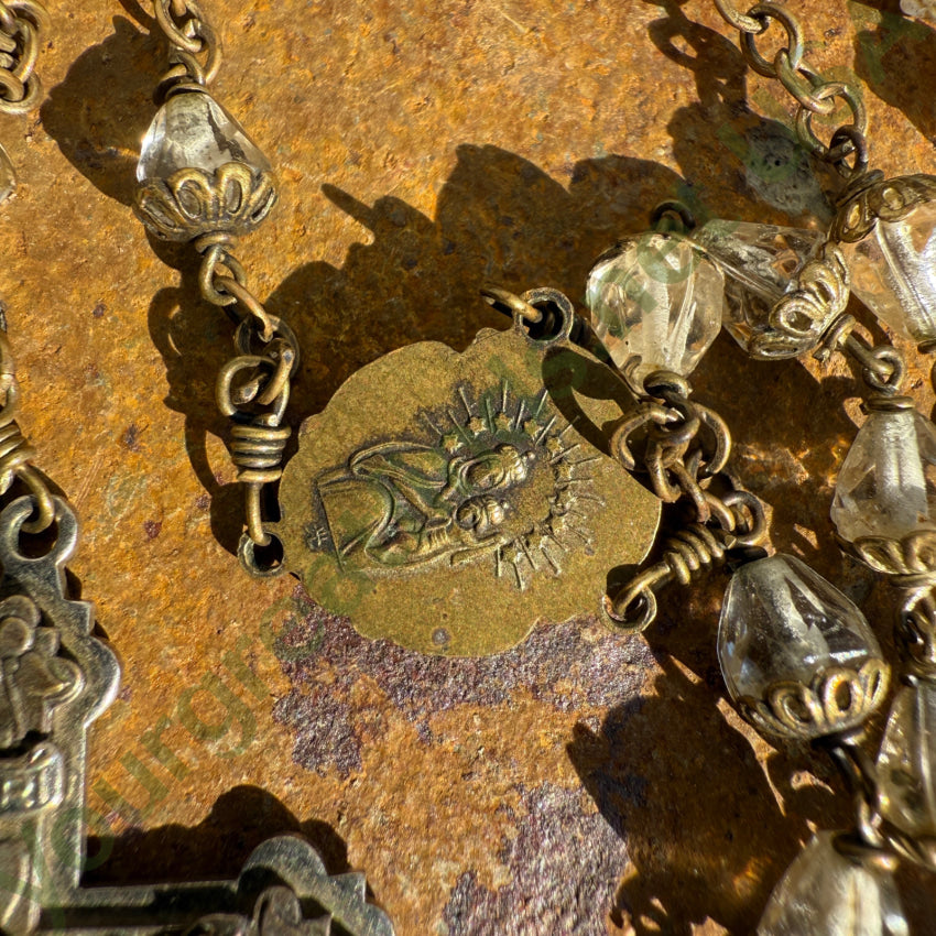 Vintage Clear Glass Bead Catholic Rosary rosary necklace