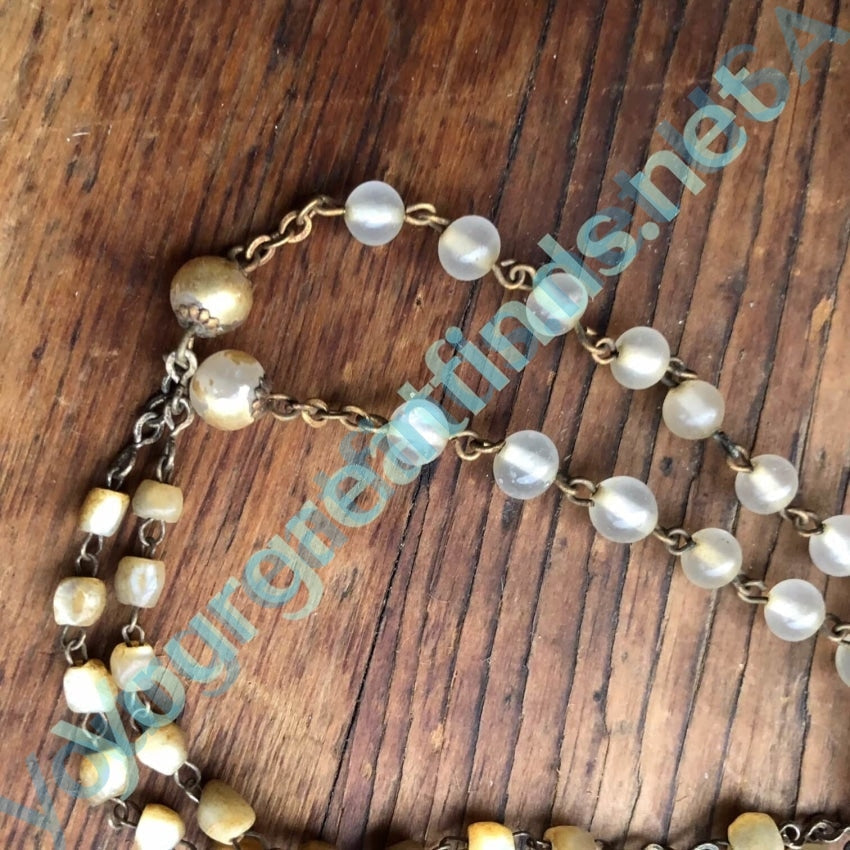 Vintage Clear Glass Bead Rosary Yourgreatfinds