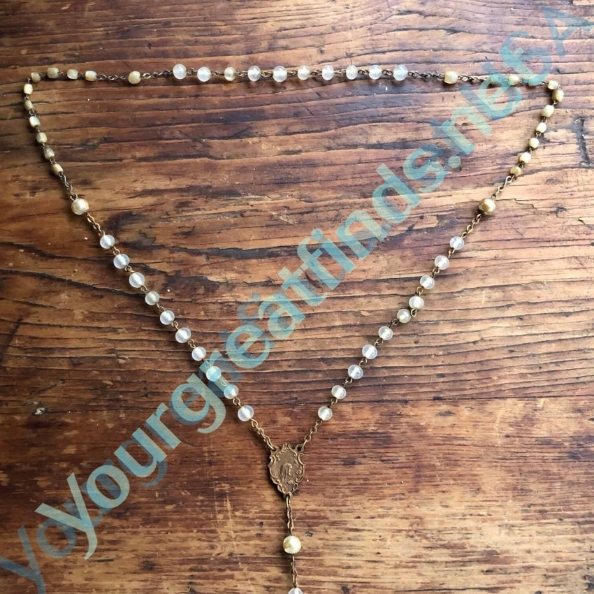 Vintage Clear Glass Bead Rosary Yourgreatfinds