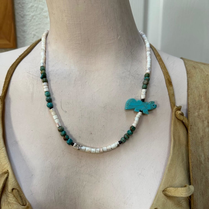 3 Strand Turquoise and Heishi Shell Necklace • Navajo Arts And Crafts  Enterprise