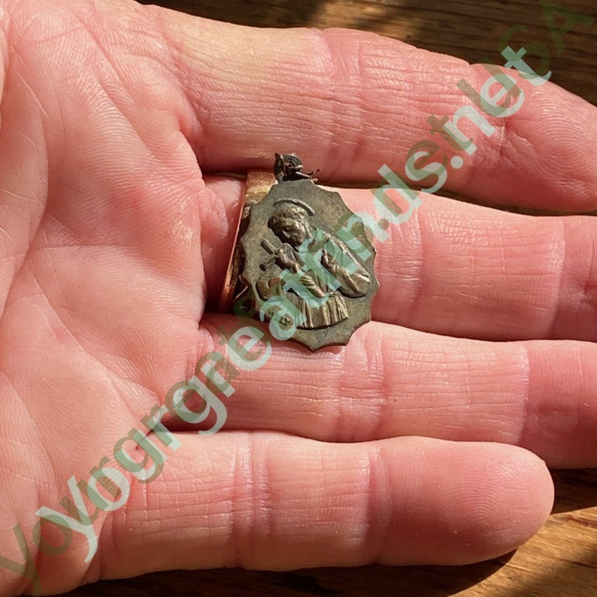 Vintage Copper Catholic Devotional Metal Pendant Yourgreatfinds