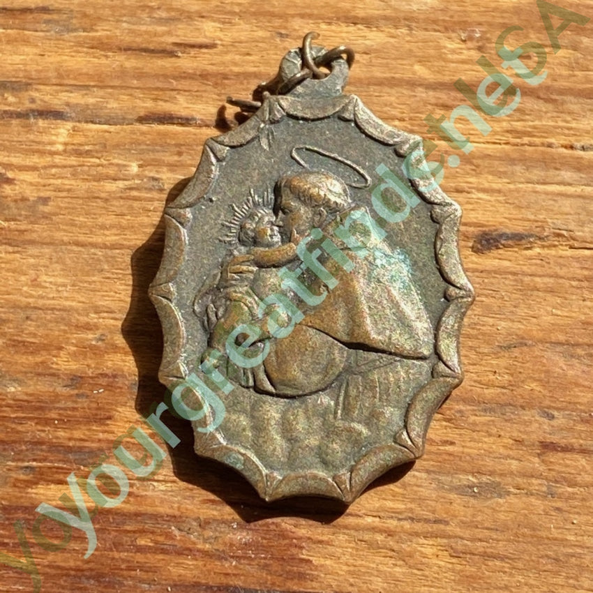 Vintage Copper Catholic Devotional Metal Pendant Yourgreatfinds