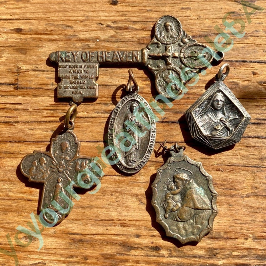 Vintage Copper Catholic Devotional Metal Pendant Yourgreatfinds
