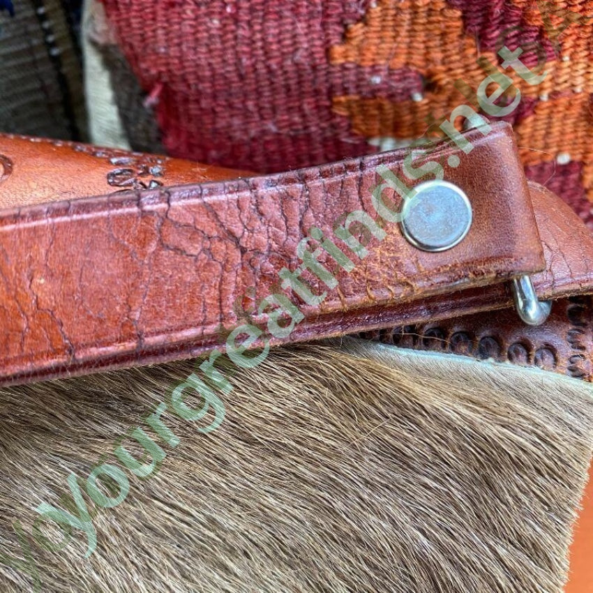 Vintage Costa Rica Leather and Wood Turn Lock Bag Yourgreatfinds