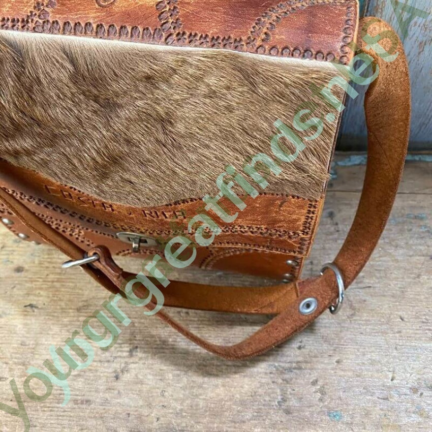 Vintage Costa Rica Leather and Wood Turn Lock Bag Yourgreatfinds