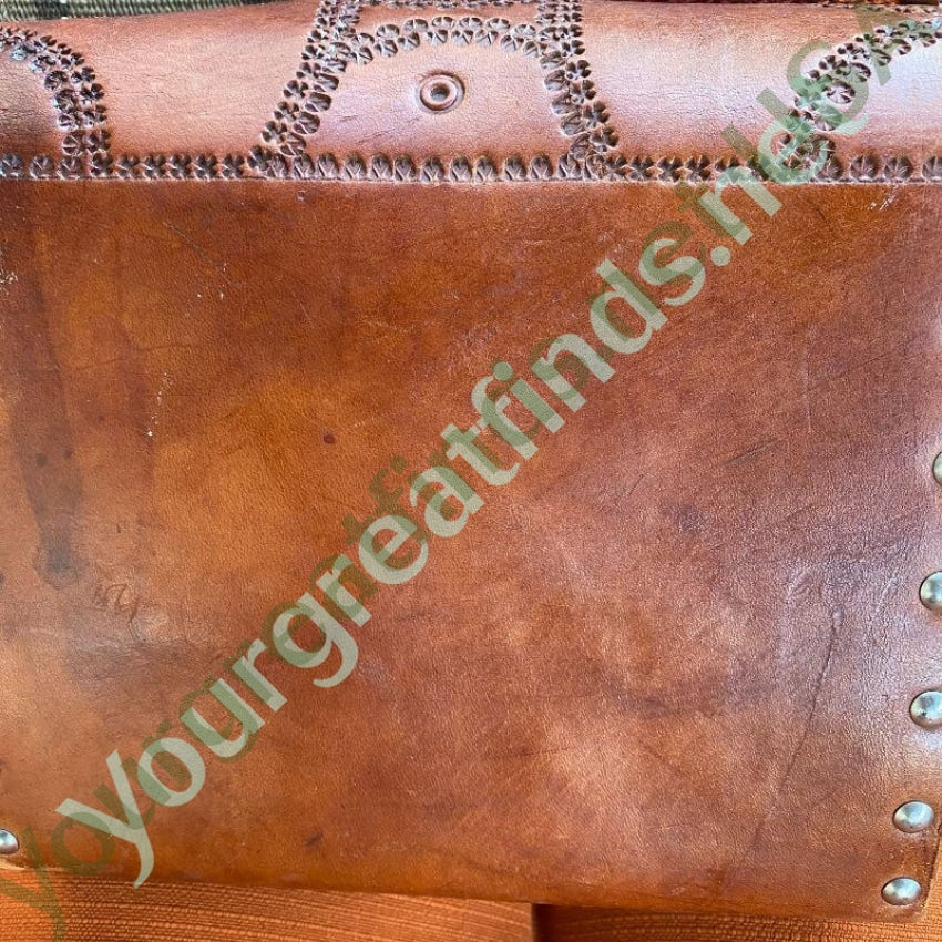 Vintage Costa Rica Leather and Wood Turn Lock Bag Yourgreatfinds