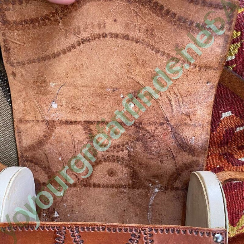 Vintage Costa Rica Leather and Wood Turn Lock Bag Yourgreatfinds