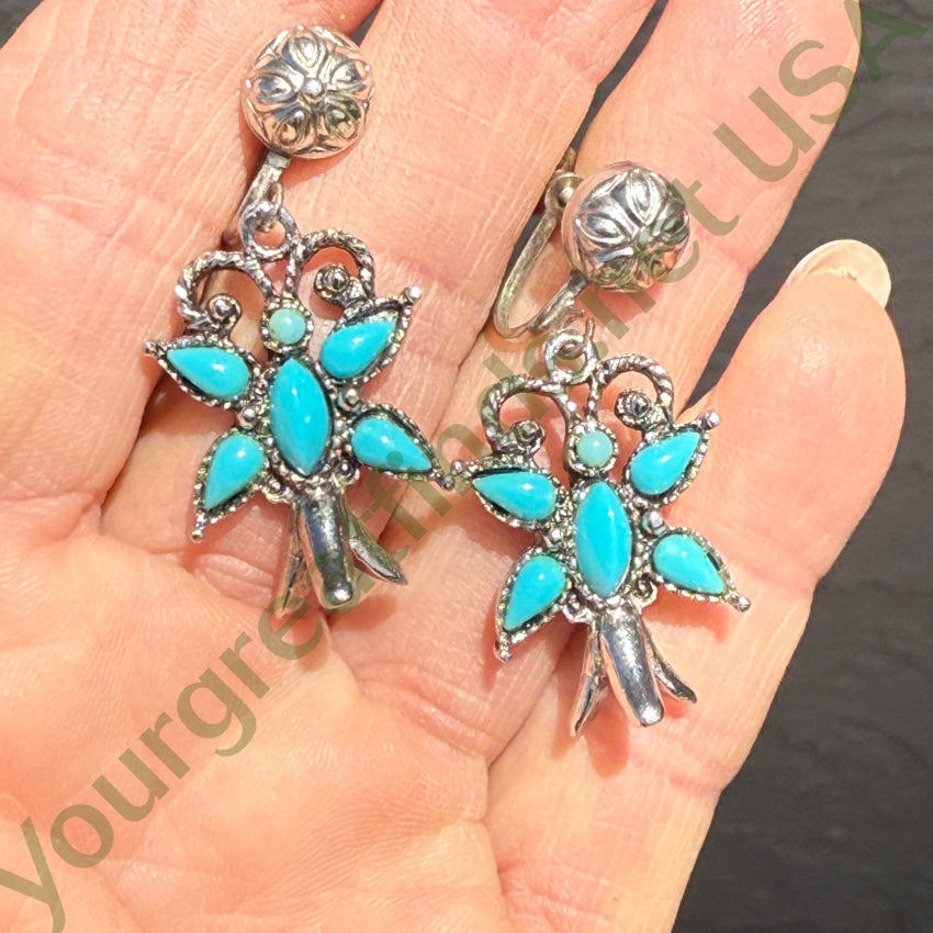 Vintage Costume Grade Faux Turquoise Southwestern Earrings earrings