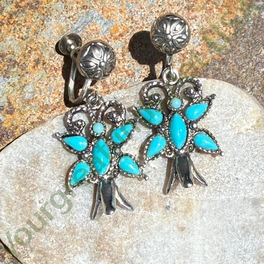 Vintage Costume Grade Faux Turquoise Southwestern Earrings earrings