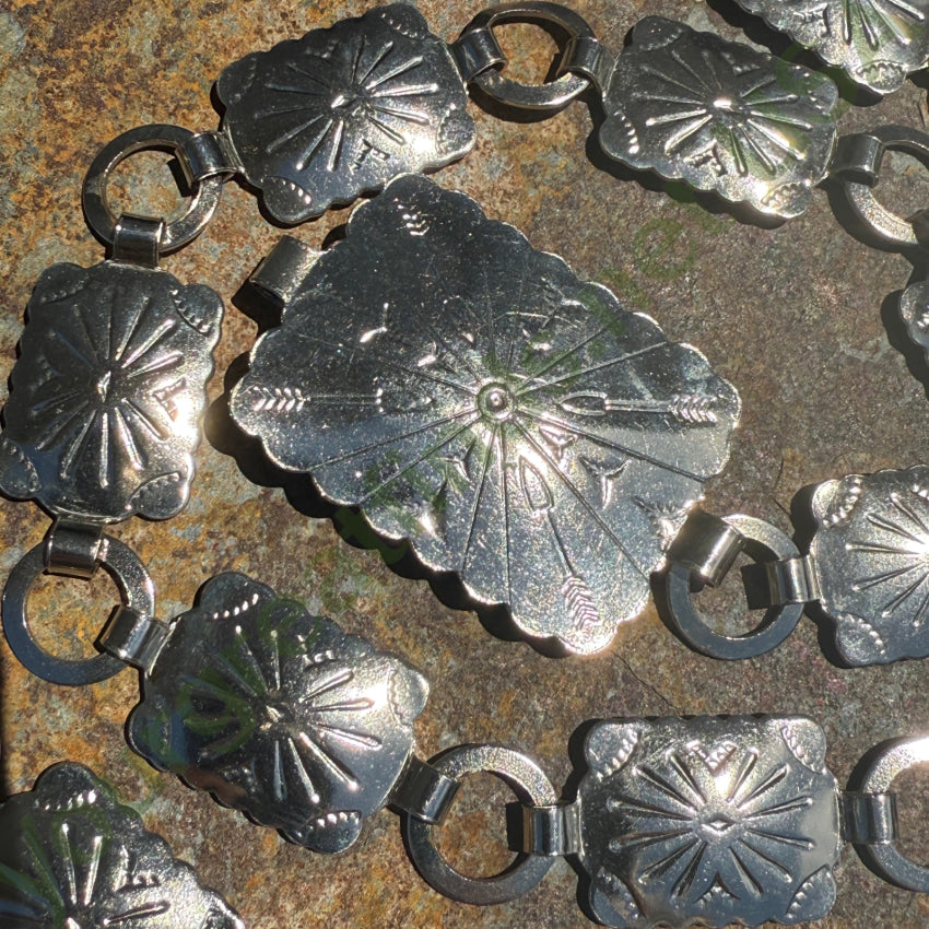 Vintage Costume Grade Silver Concho Belt Silver concho belt