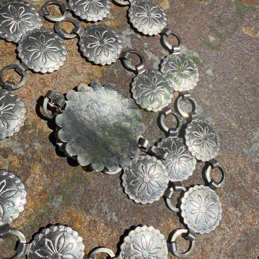Vintage Costume Grade Silver Concho Belt Silver concho belt