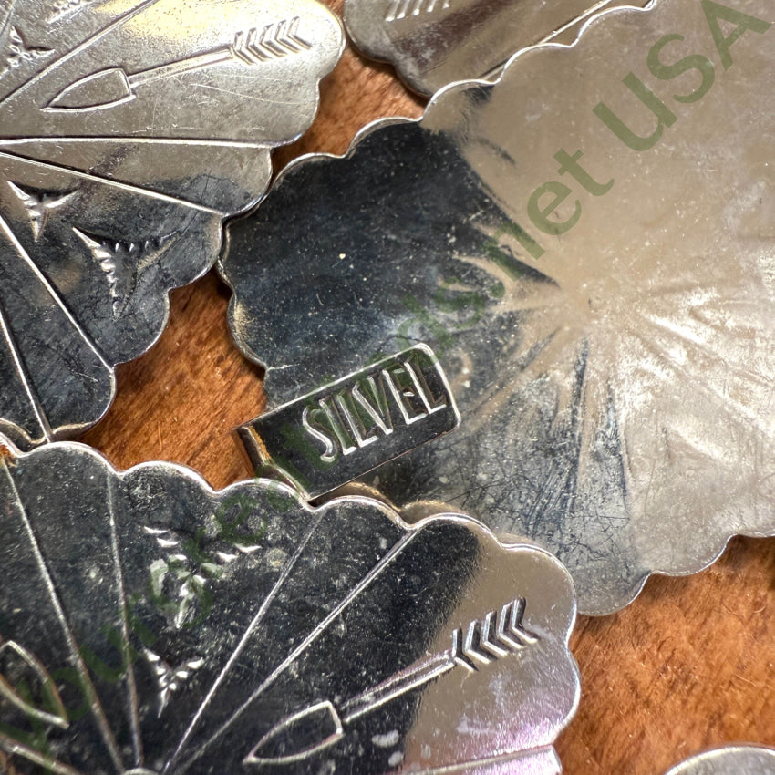 Vintage Costume Grade Solver Concho Belt Silver concho belt