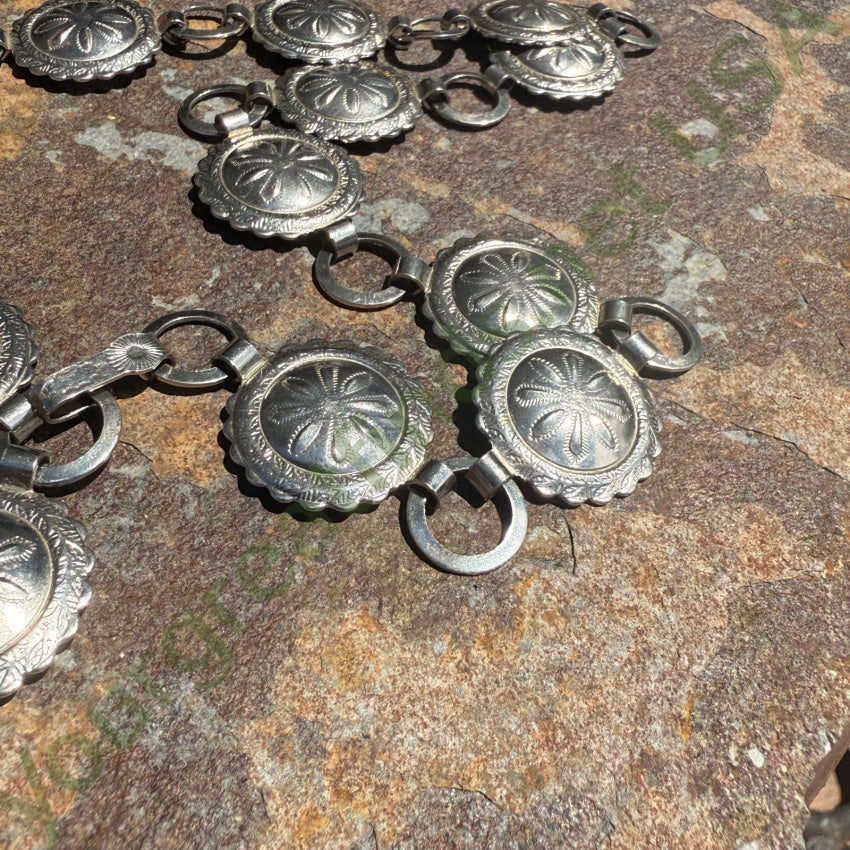 Vintage Costume Grade Silver Concho Belt Silver concho belt