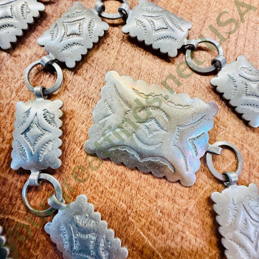 Vintage Costume Grade Solver Concho Belt Silver concho belt