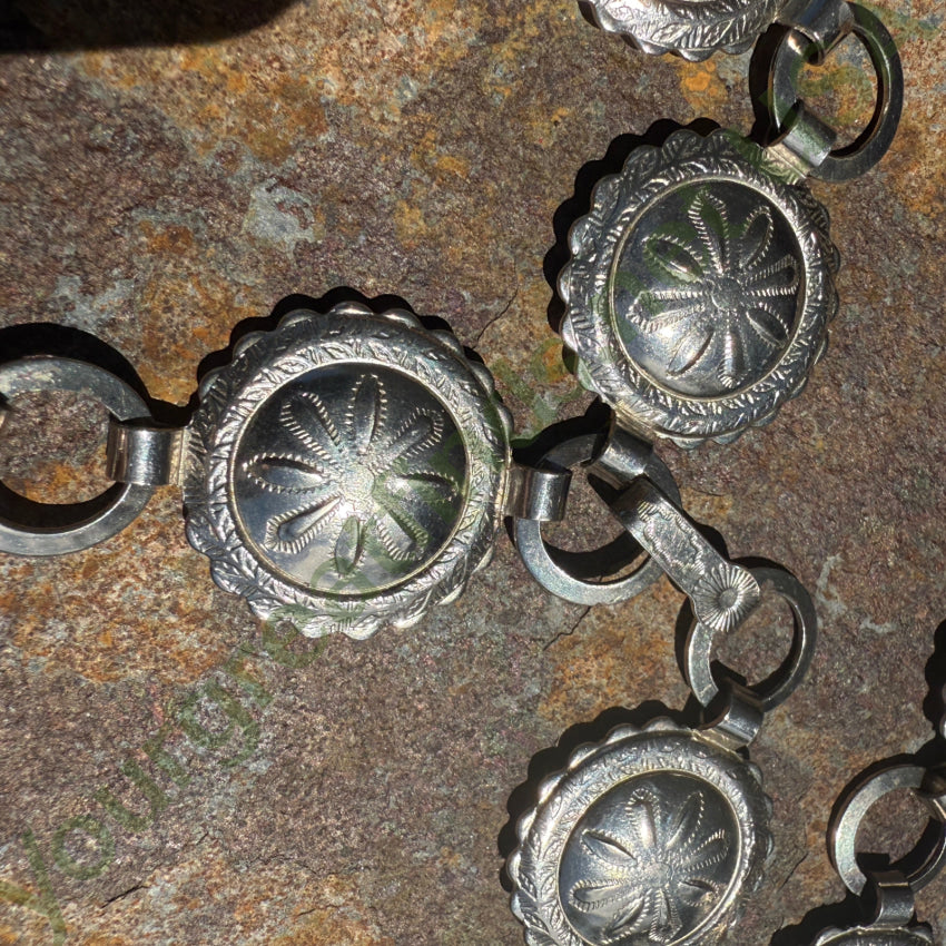 Vintage Costume Grade Silver Concho Belt Silver concho belt